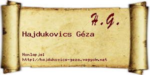 Hajdukovics Géza névjegykártya