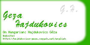 geza hajdukovics business card